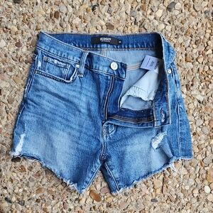 Hudson Jeans Devon Distressed Denim High-Rise Boyfriend Shorts Size 25